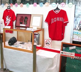 中央館「プロ野球選手のグッズ」の展示の様子